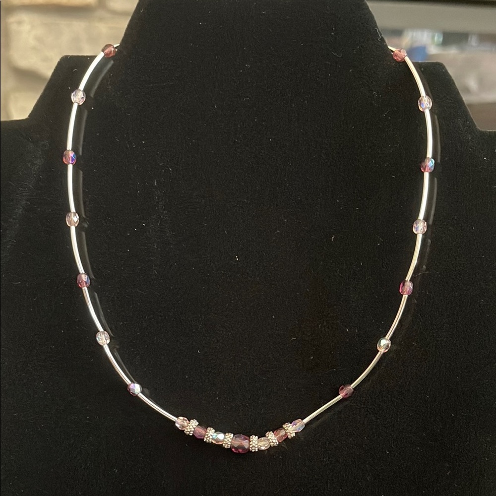 3/$25 🍀Lia Sophia NWOT Elegant Silver and Purple Beaded Necklace